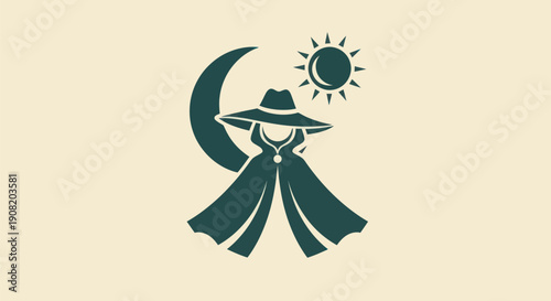 Mystical figure symbol against background