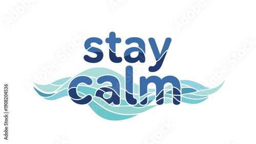 Serene graphic featuring tranquil wave patterns encouraging peace and composure a calming visual message