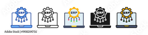 Erp Icon Multi Style Illustration