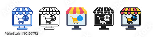 E-Commerce Icon Multi Style Illustration