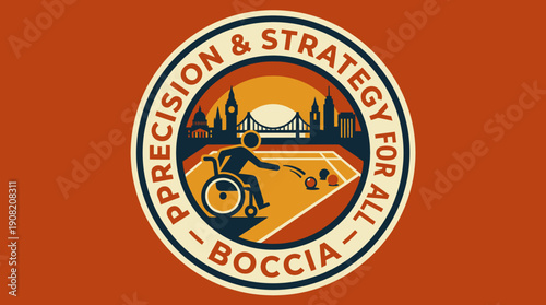 Boccia A Precision and Strategy Sport for All, Featuring a Wheelchair Athlete and Cityscape