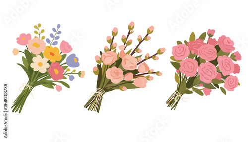 Decorative spring floral frame with pastel flowers and green leaves. Perfect for greeting cards, invitations, posters, wedding designs, women’s day layouts, and seasonal templates.