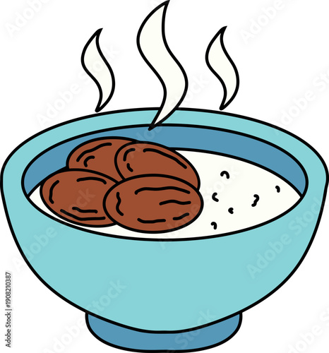 date porridge vector icon illustration