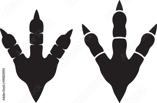 Bird Footprint Silhouette Tracks Icon Wildlife Nature Animal Paw Print Vector