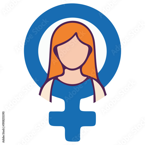 Female Gender Symbol Icon Vector