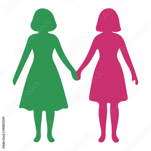 Two women holding hands icon