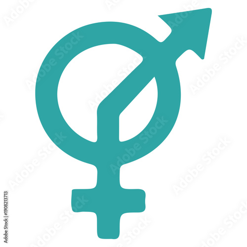 Teal gender equality symbol icon