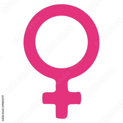Pink Painted Female Gender Symbol