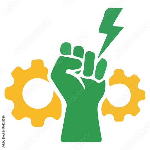 Green fist holding lightning bolt