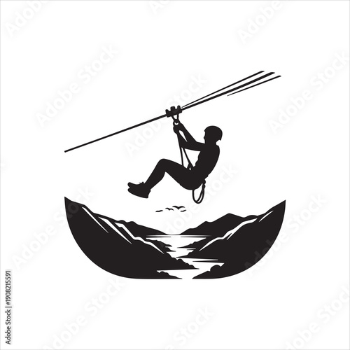  Adventurer Zip-lining Over a Canyon