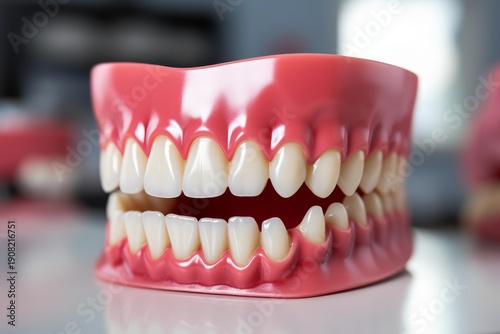 Wallpaper Mural Human jaw model displaying healthy white teeth and pink gums for dentistry education Torontodigital.ca