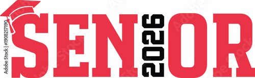 Senior 2026 Graduation Quote Typography Illustration