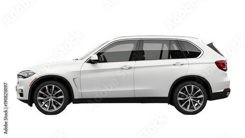 White suv isolated on transparent background