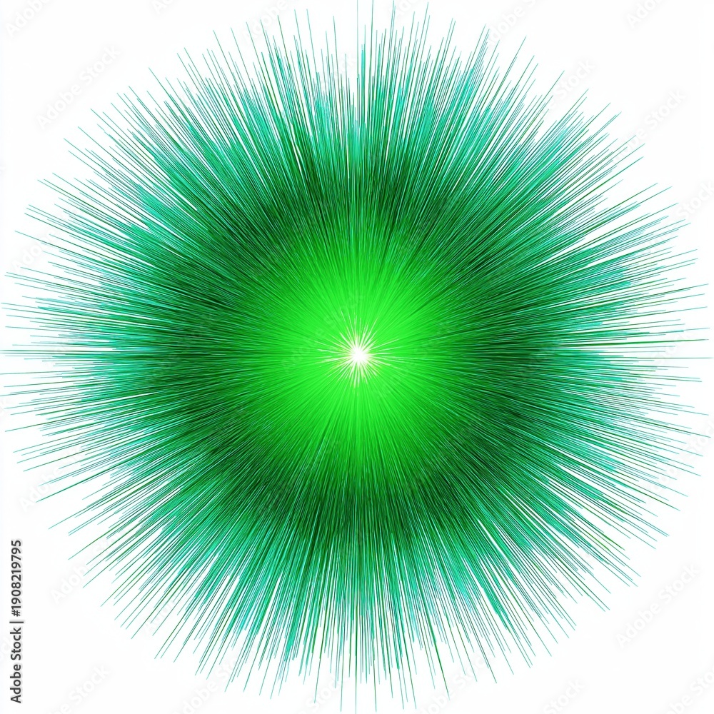 Fototapeta premium Vibrant Green Starburst Abstract Graphic Design