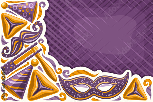 Vector greeting card for Purim Holiday