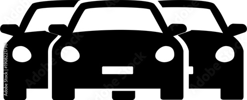 Minimalist Black Car Silhouette Icon for Vehicle Sales and Automotive Business