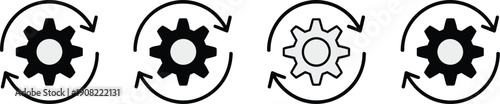 process optimization gear icon with circular arrows for workflow automation