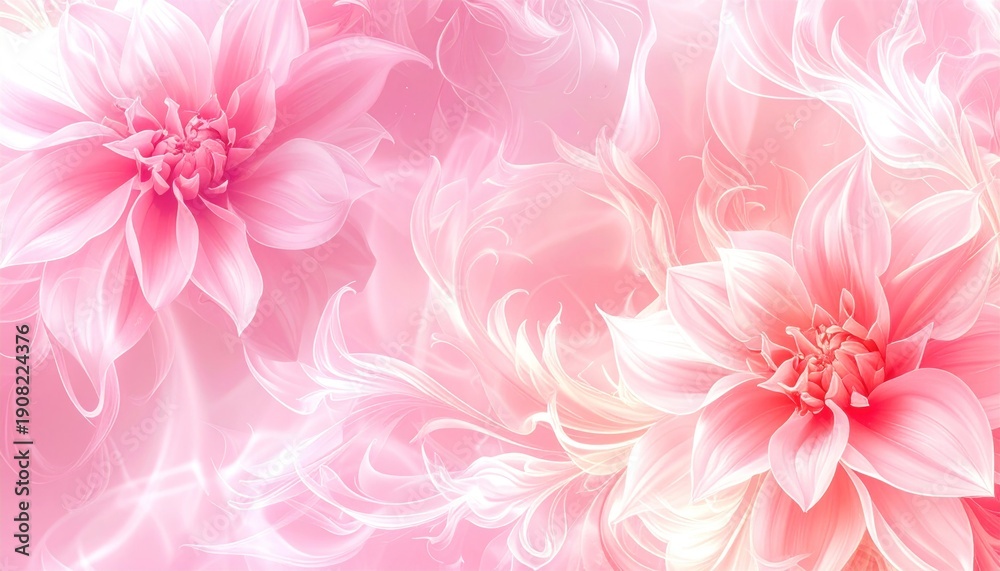 Fototapeta premium Dreamy Pink Floral Abstract Background with Dahlia Flowers.