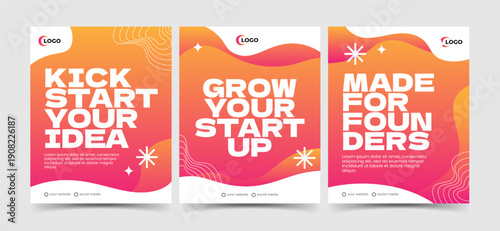 Gradient social media design template