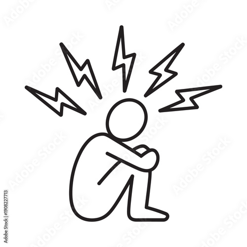 Person overwhelmed by stress depicted with lightning bolts around their head