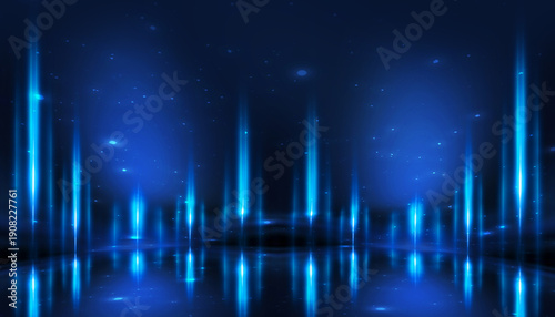 Abstract dark space, blue n...