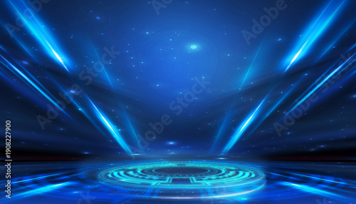 Abstract dark space, blue n...
