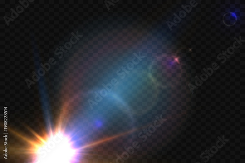 Colorful Lens Flare Light Effect on Dark Background