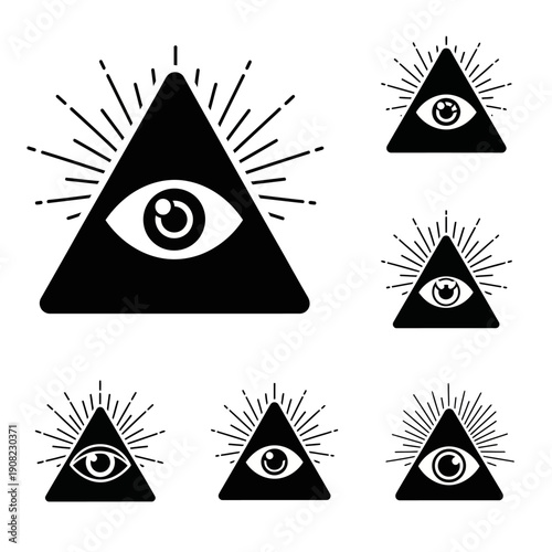 All Seeing Eye Pyramid Symbol, Conspiracy, Mystery, Esoteric, Occult, Freemasonry, Illuminati Icon