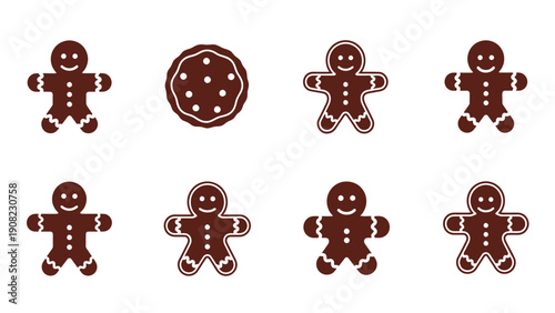 Christmas Gingerbread Cookies Collection: Gingerbread Man and Round Cookie Assortment
