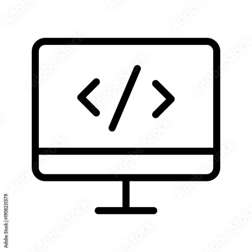 Web Development Programming Code Icon for Software Engineering and Digital Solutions