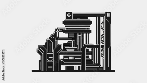 Industrial Factory Machine, Heavy Industry, Manufacturing Plant, Production Line, Engineering, Technology