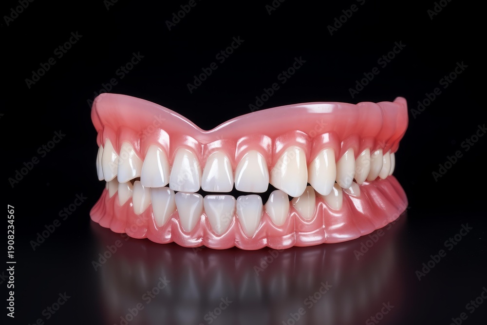 Obraz premium Dentures displaying new and healthy gum and tooth appearance, symbolizing oral health