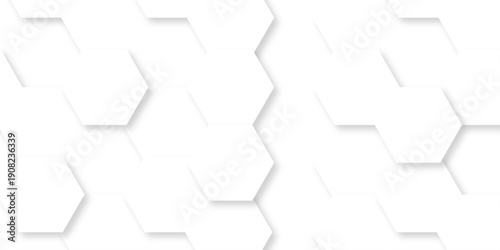 White abstract honeycomb mosaic and tile geometric hexagon vector illustration. geometric digital technology polygon science vintage square mosaic and web cover business texture.