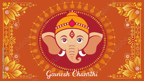 Colorful illustration of ganesha with traditional designs and vibrant colors Vector