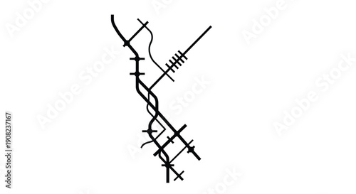 Black and white diagram of a complex electrical or circuit board layout