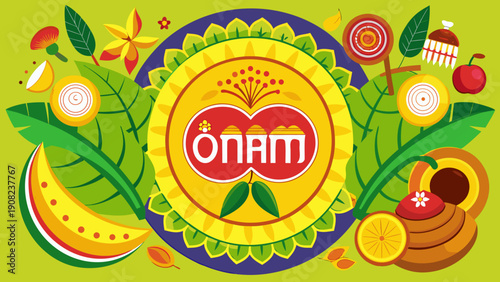 Vibrant and colorful image showcasing a variety of fruits and vegetables Vector