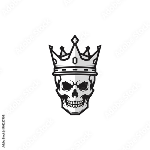 Skull with Crown Icon - King of Death Symbol