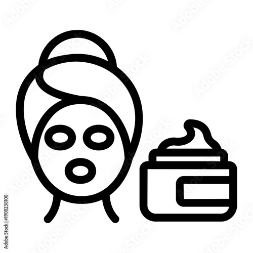 Facial mask spa Line Icon