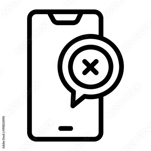Phone disconnect Line Icon
