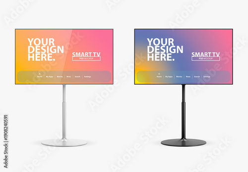 TV Mockup on metal stand