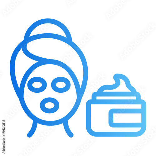 Facial mask spa Line Gradient Icon