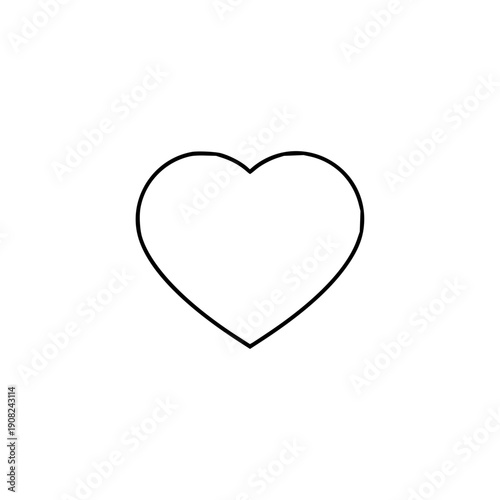 Clean black outlined heart icon representing love, affection, and passion, perfect for user interfaces and social media engagement