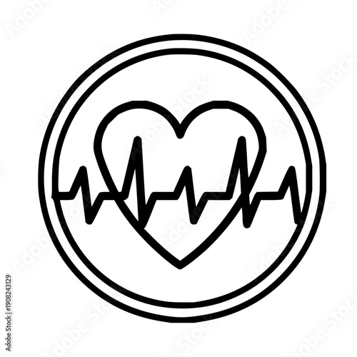 Heartbeat Icon Representing Health and Cardiology Symbol