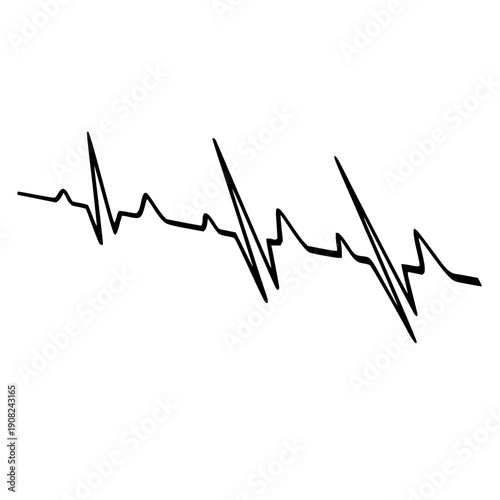 A stylized electrocardiogram waveform illustration, symbolizing health, life, and medical monitoring, presented in a simple black and white graphic