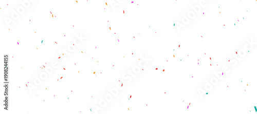 festive image featuring scattered confetti in yellow, blue, and magenta white background surface view, perfect for adding a celebratory touch to your designs.	