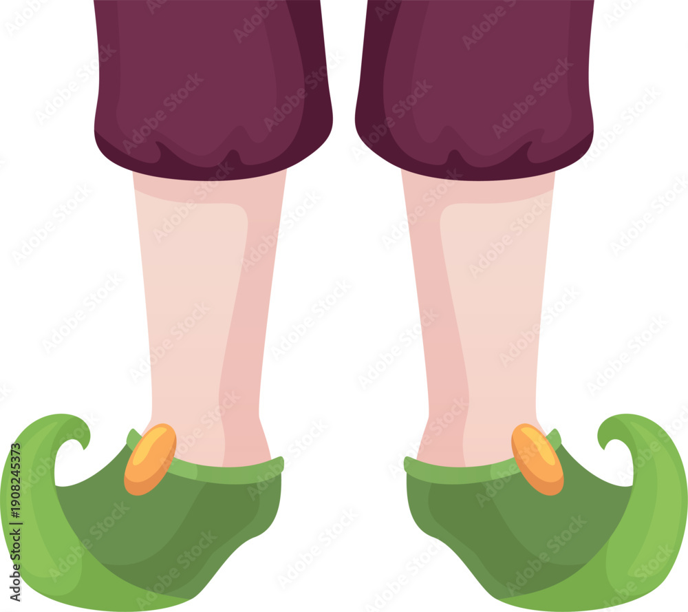 Obraz premium Leprechaun feet. Funny fairytale character legs icon