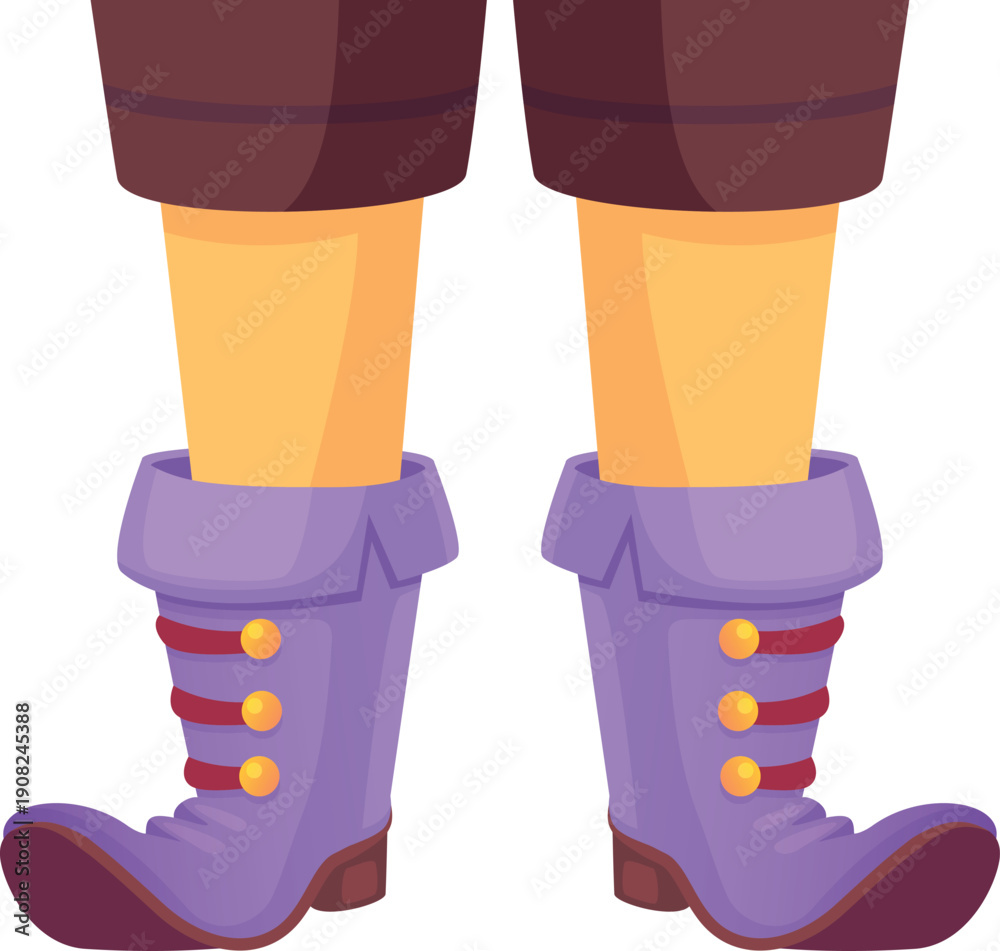 Naklejka premium Fairytale character legs. Magical dwarf feet cartoon icon