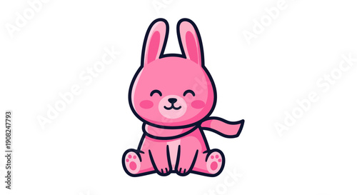 Pink cartoon bunny illustration