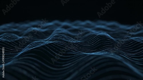 Wavy lines undulate across the dark surface, forming a dynamic pattern in a close-up abstract view.