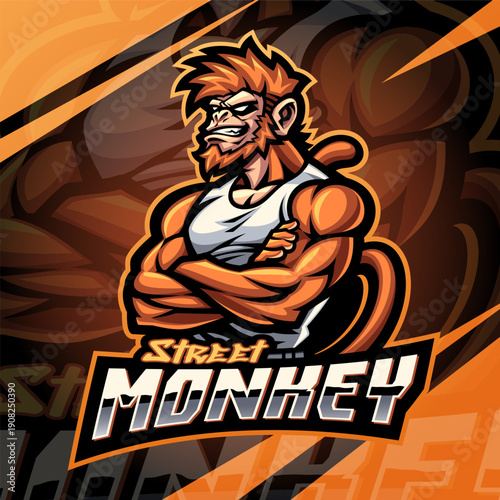 Street monkey esport mascot logo design